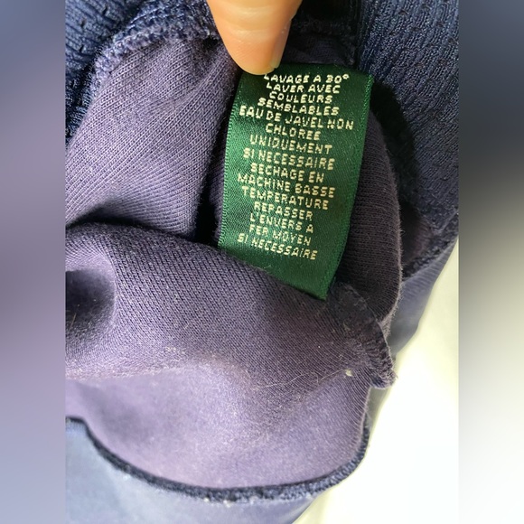 Lauren Ralph Lauren Sweater Womens XL Blue White Striped Sweatshirt Full Zip - Picture 7 of 11